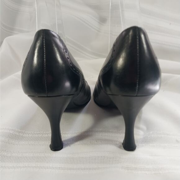 KAREN SCOTT! KENWOOD ALL GENUINE LEATHER BLACK, GRAY PERFORATED HEELS! SZ 7M - Picture 6 of 8